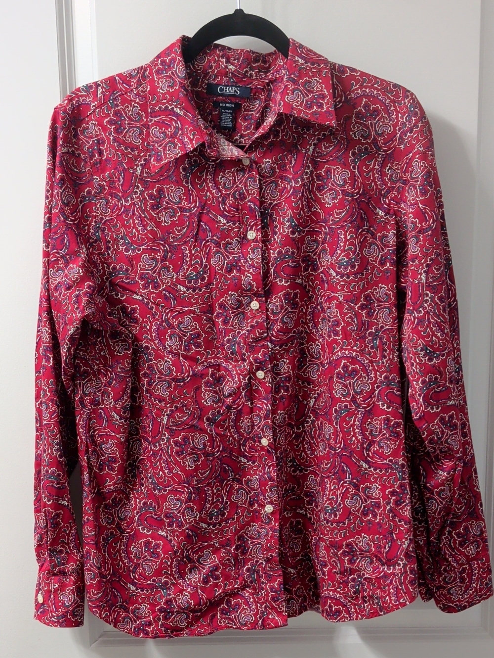 Chaps Red Paisley, Button-Front Shirt